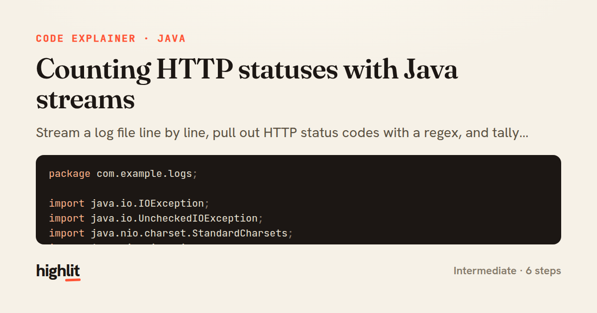 Counting HTTP statuses with Java streams — share card