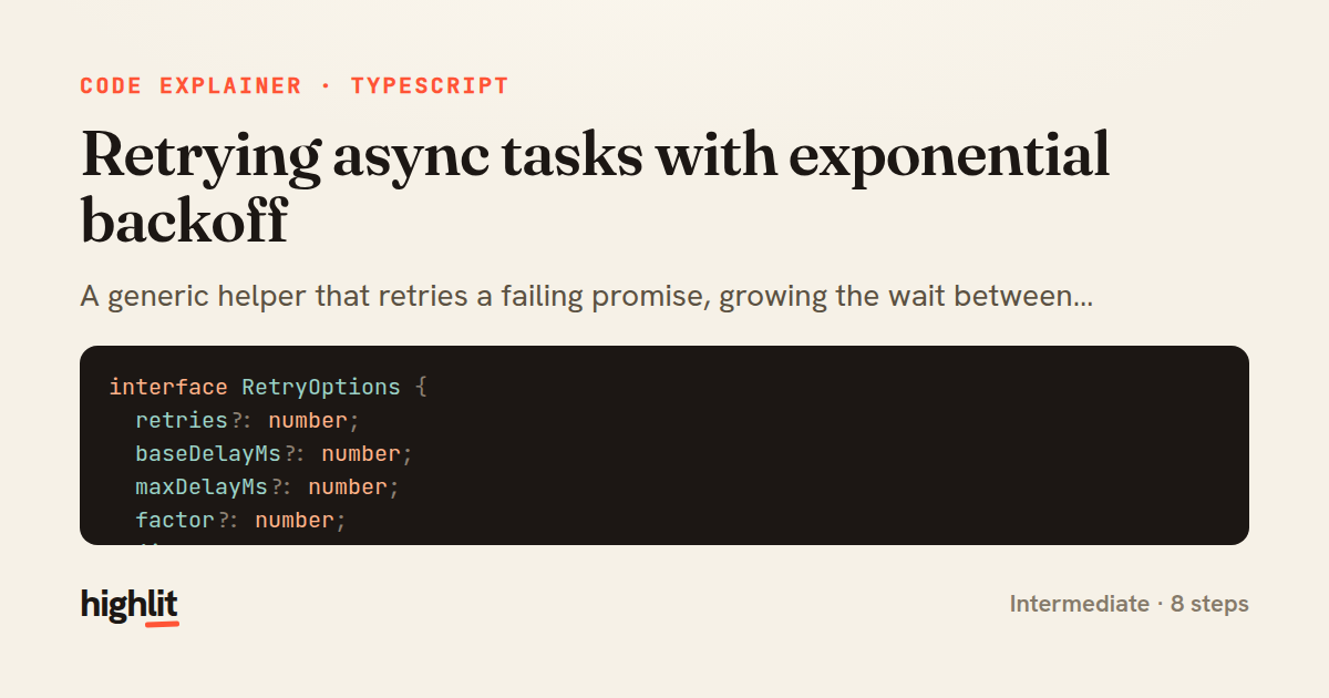 Retrying async tasks with exponential backoff — share card