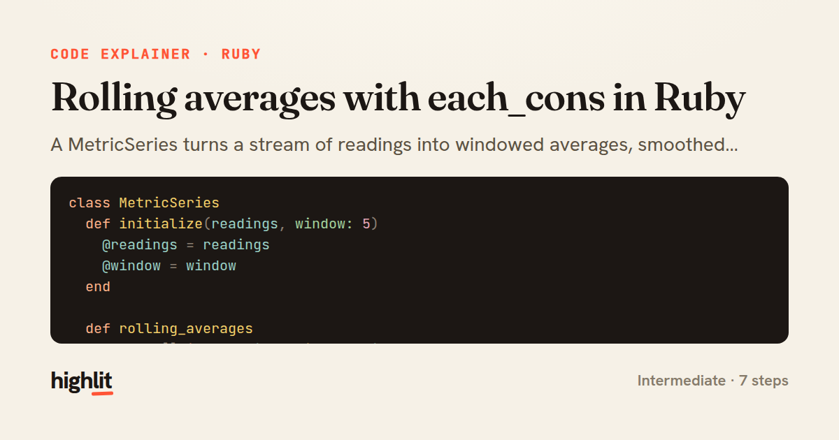 Rolling averages with each_cons in Ruby — share card