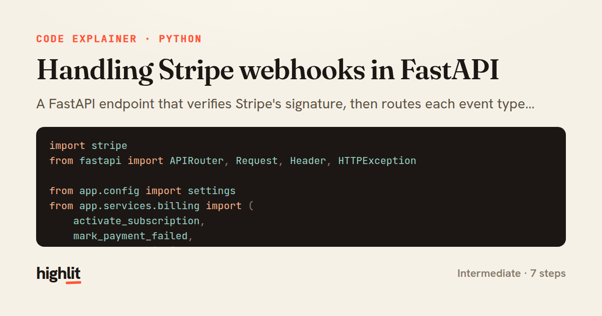 Handling Stripe webhooks in FastAPI — share card