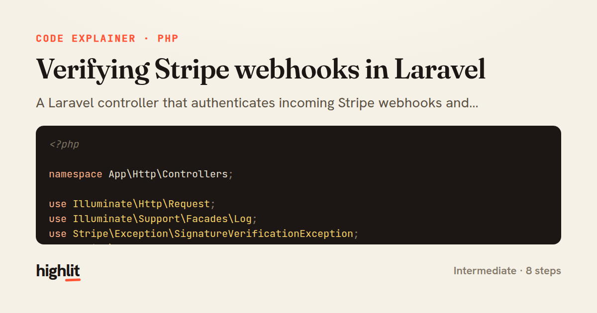 Verifying Stripe webhooks in Laravel — share card