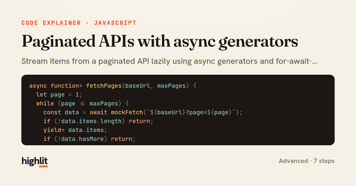 Paginated APIs with async generators — share card