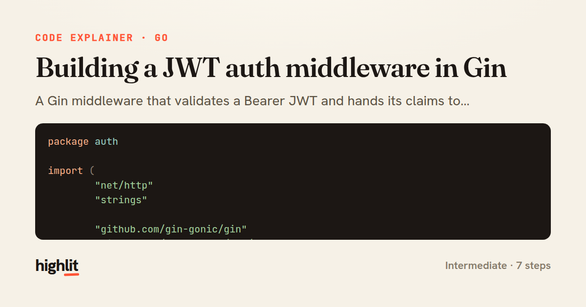 Building a JWT auth middleware in Gin — share card
