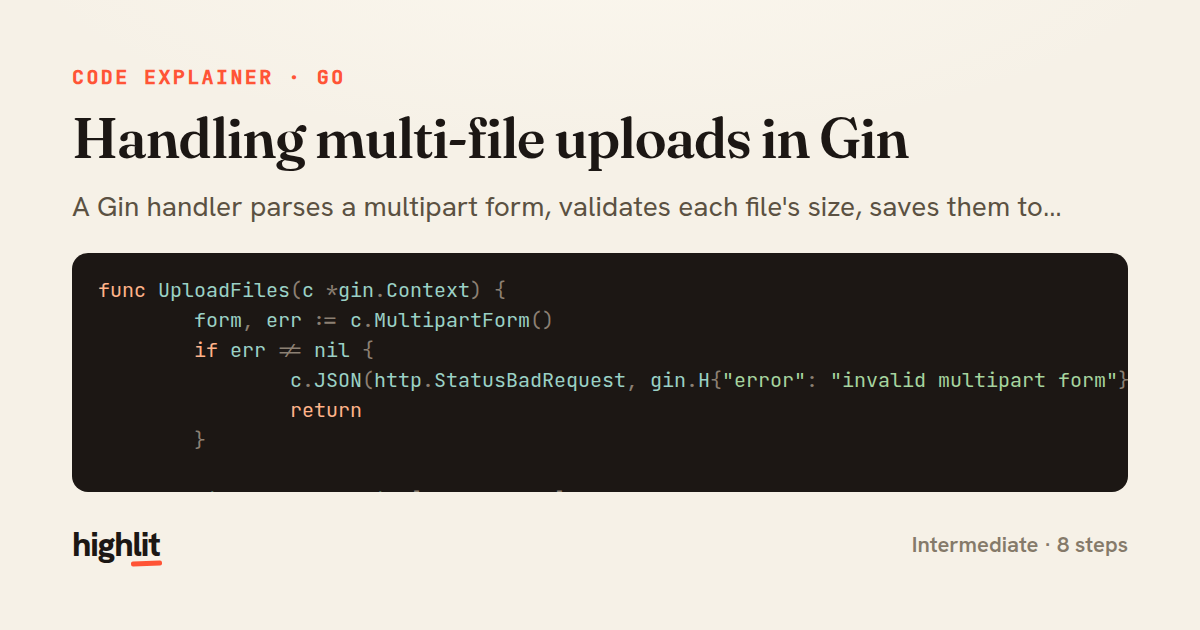 Handling multi-file uploads in Gin — share card