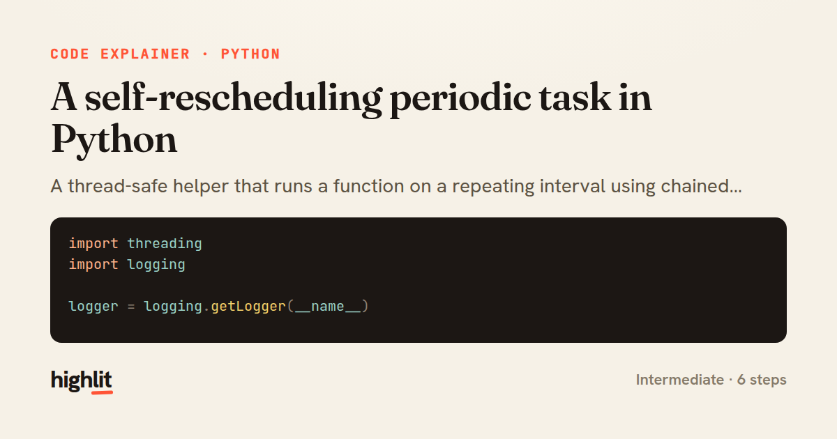 A self-rescheduling periodic task in Python — share card