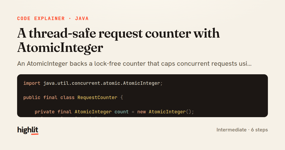 A thread-safe request counter with AtomicInteger — share card