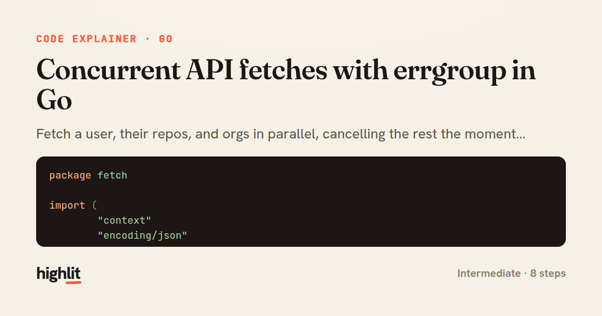 Concurrent API fetches with errgroup in Go — share card