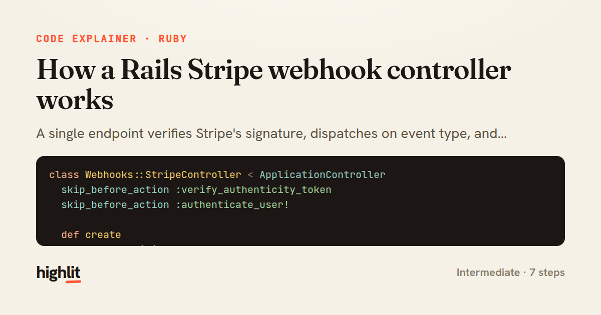 How a Rails Stripe webhook controller works — share card