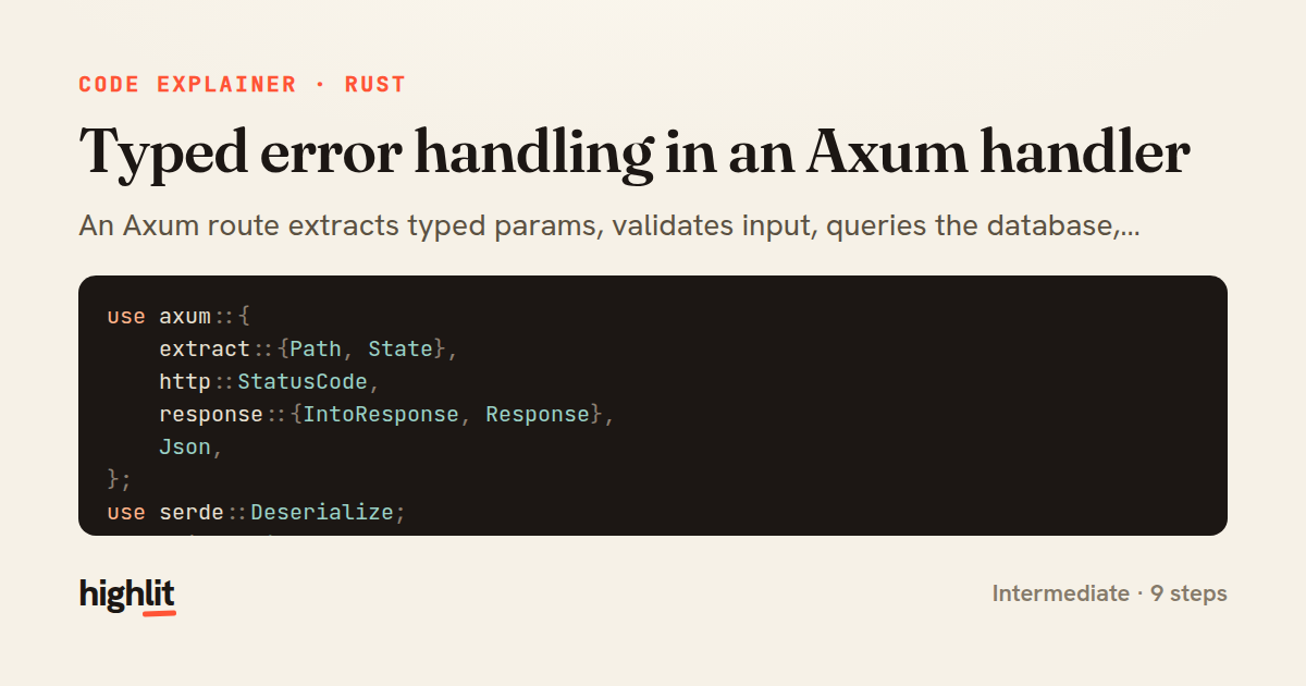 Typed error handling in an Axum handler — share card