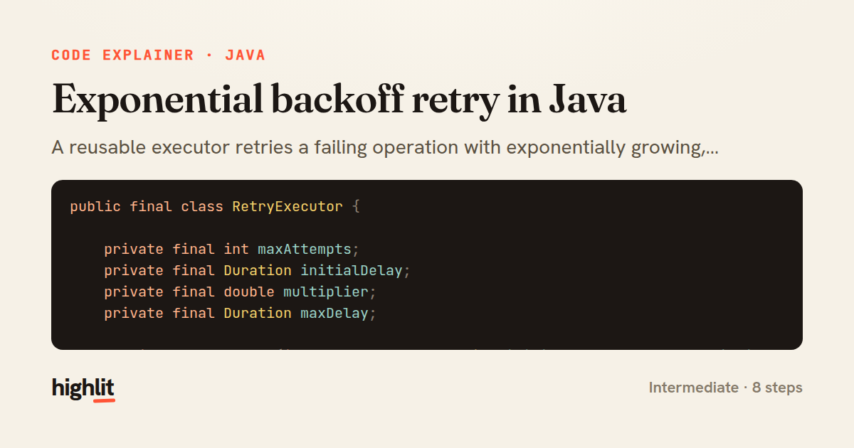 Exponential backoff retry in Java — share card