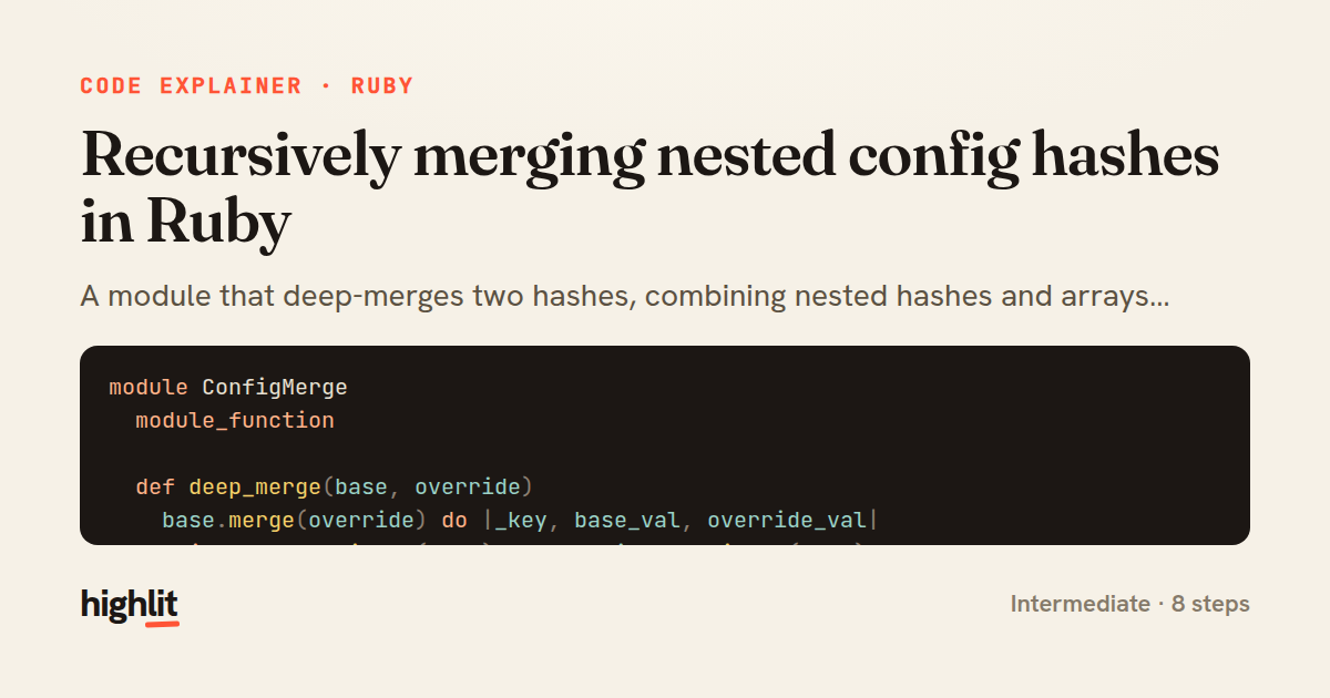 Recursively merging nested config hashes in Ruby — share card