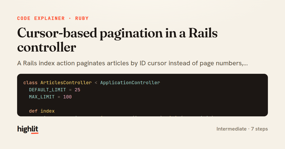 Cursor-based pagination in a Rails controller — share card