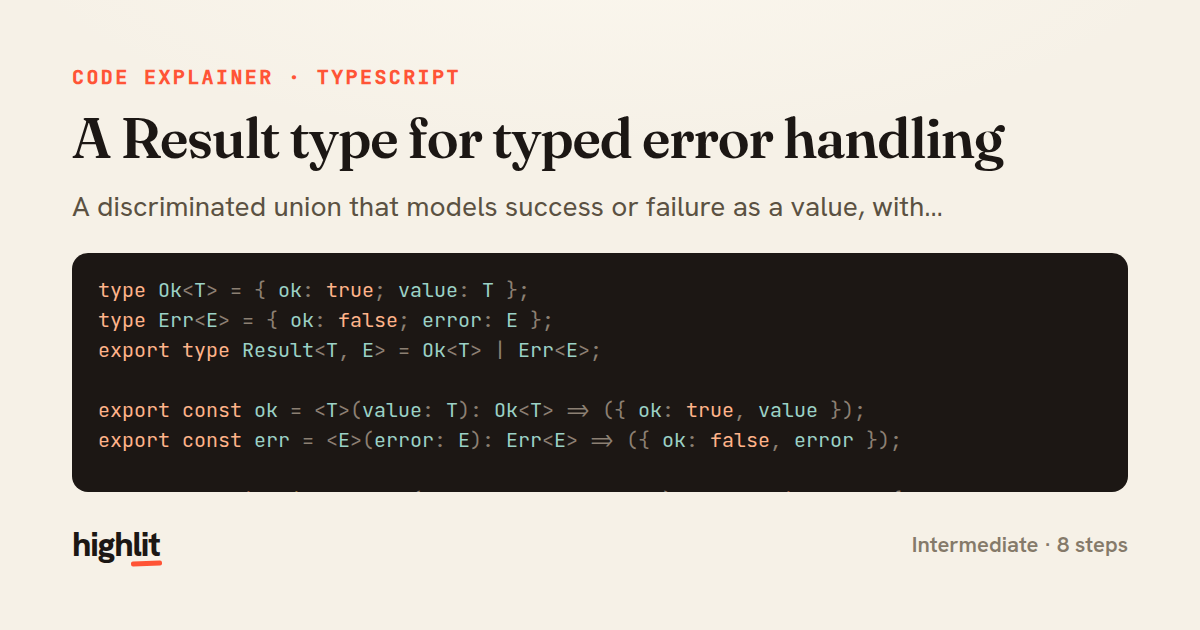 A Result type for typed error handling — share card