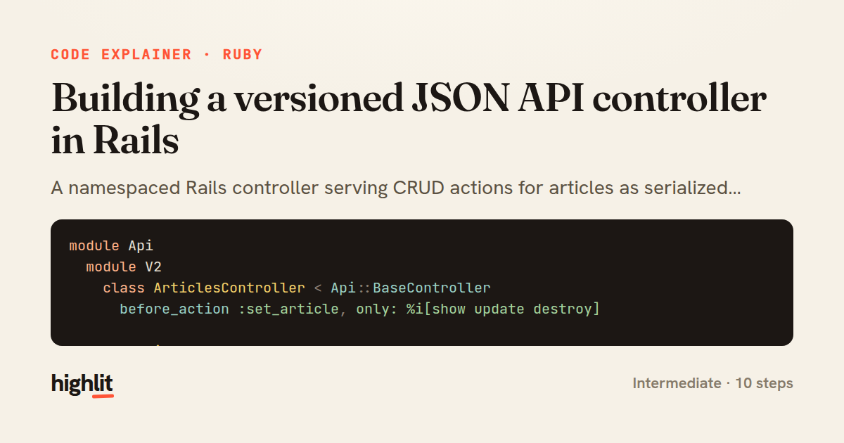 Building a versioned JSON API controller in Rails — share card