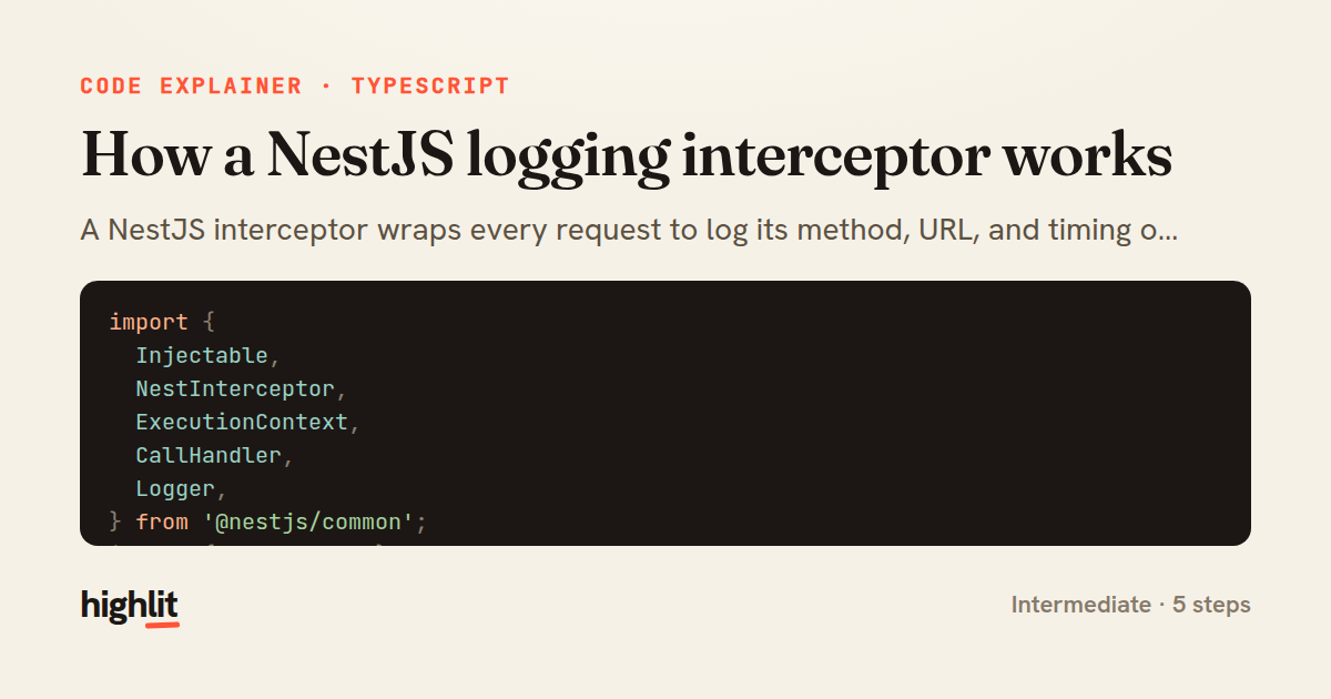 How a NestJS logging interceptor works — share card