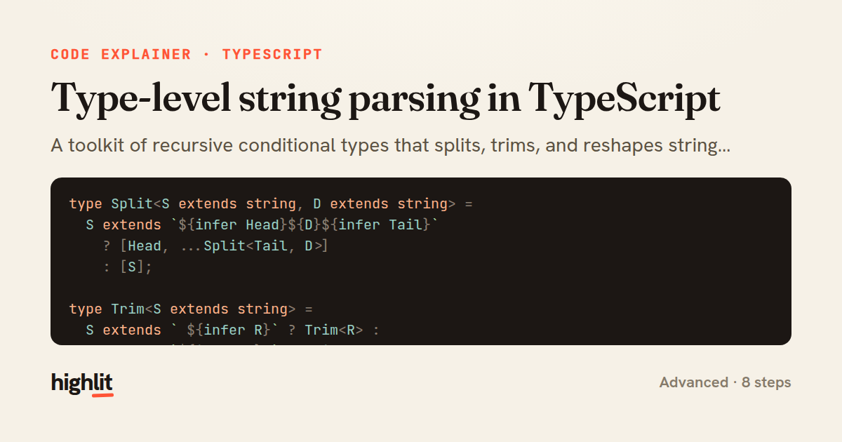 Type-level string parsing in TypeScript — share card