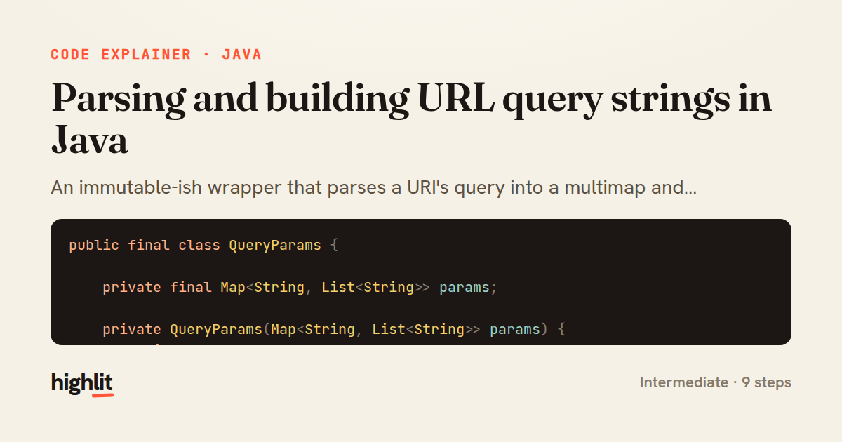 Parsing and building URL query strings in Java — share card