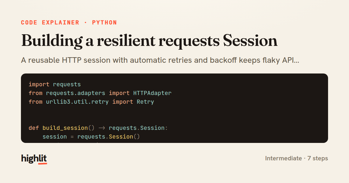 Building a resilient requests Session — share card