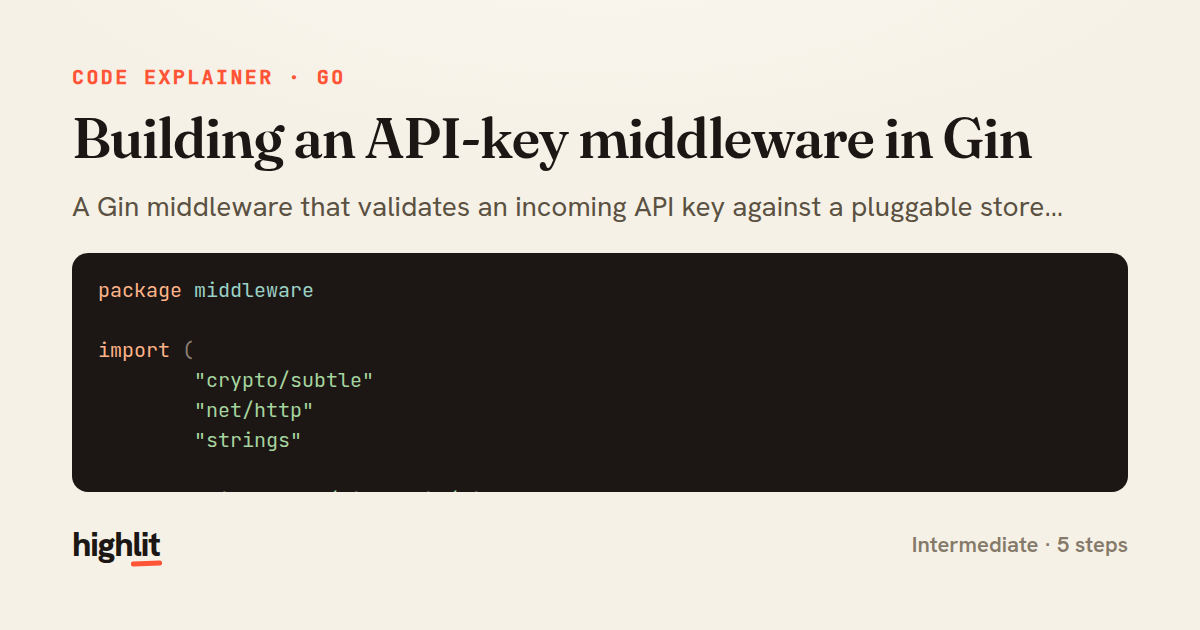 Building an API-key middleware in Gin — share card