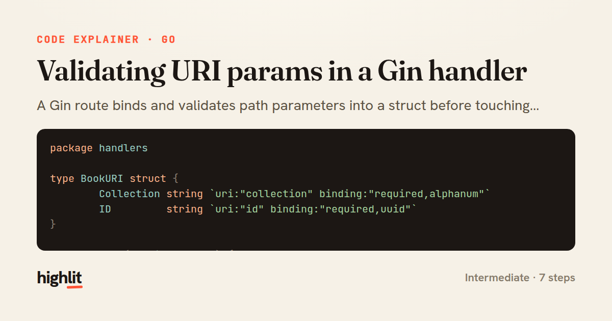 Validating URI params in a Gin handler — share card