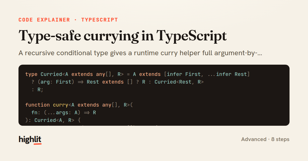 Type-safe currying in TypeScript — share card