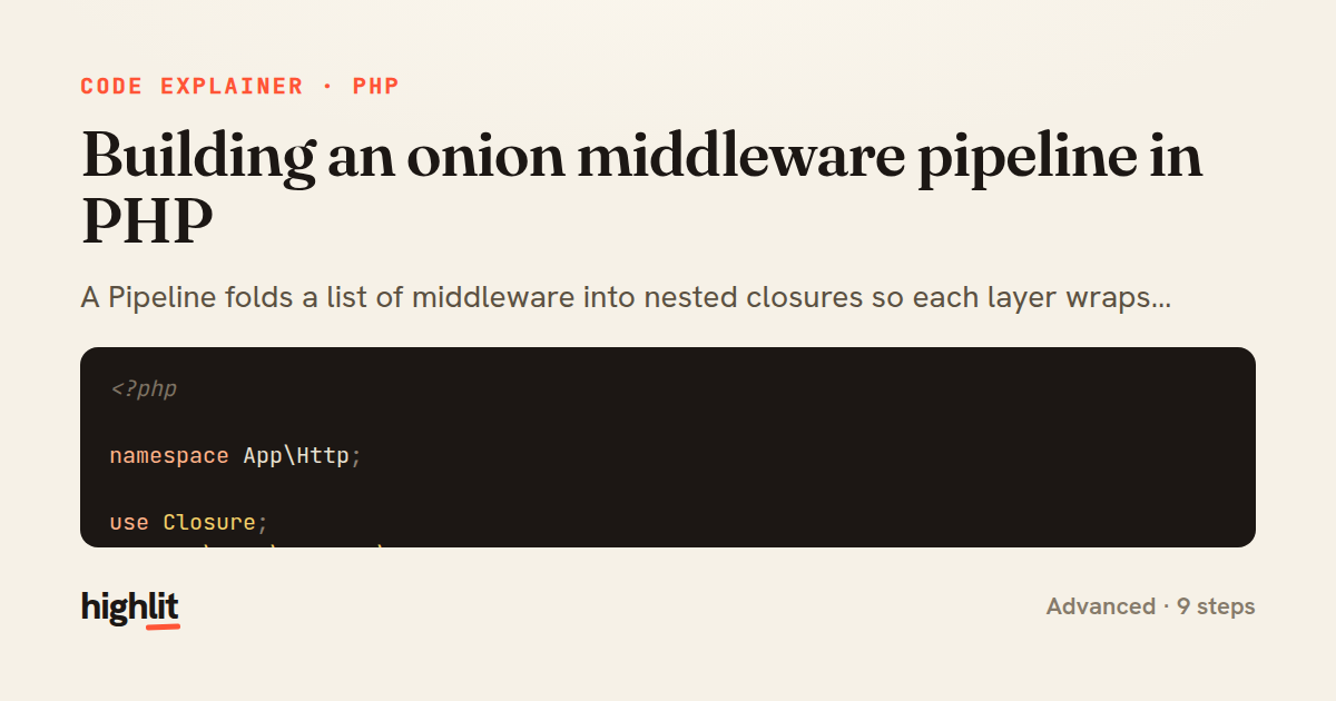 Building an onion middleware pipeline in PHP — share card