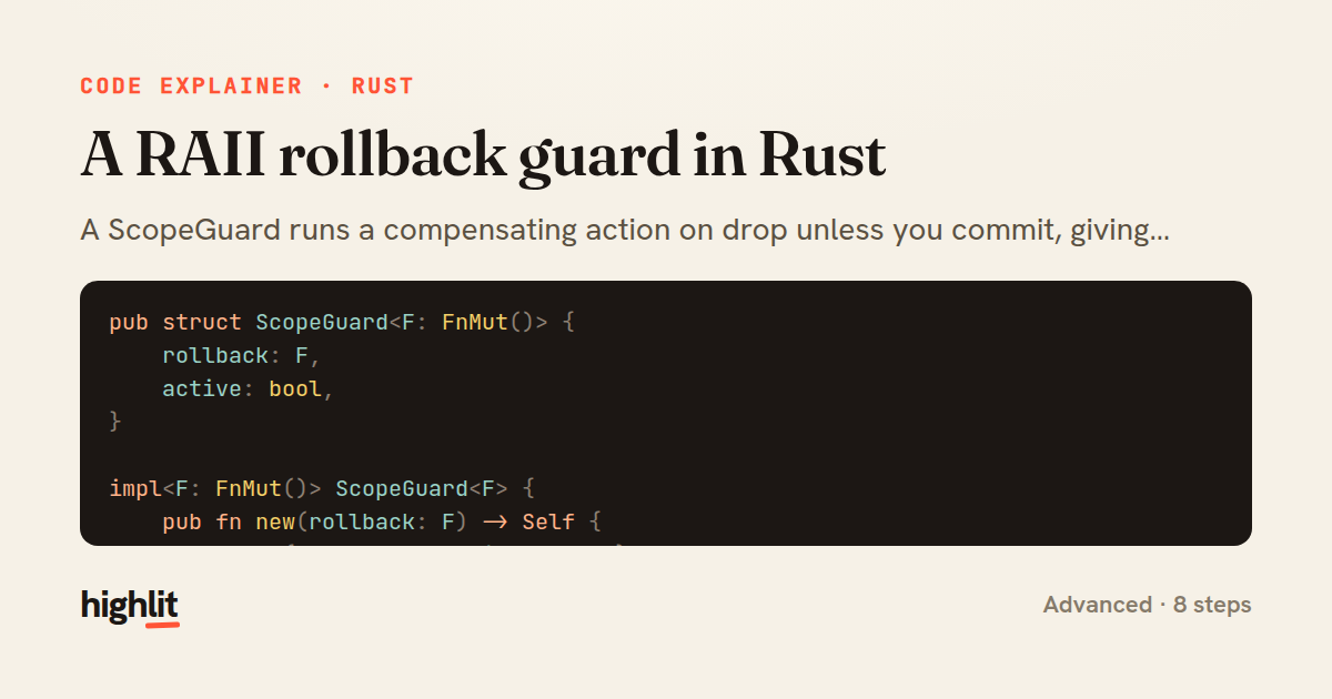 A RAII rollback guard in Rust — share card