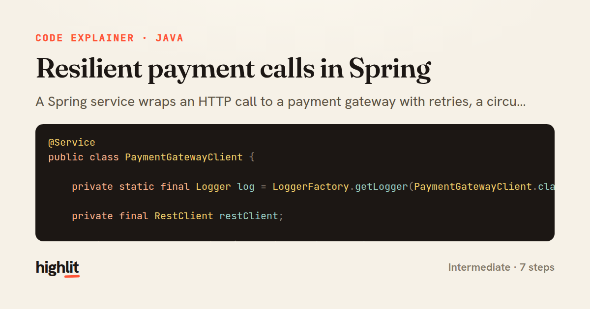 Resilient payment calls in Spring — share card
