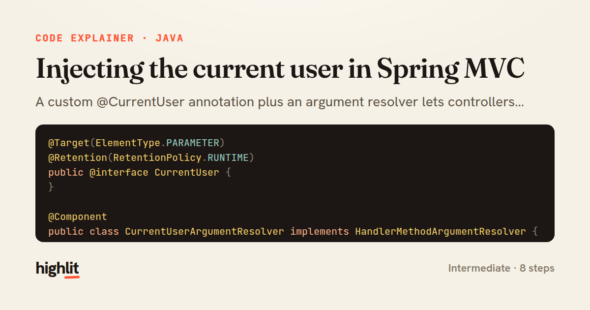 Injecting the current user in Spring MVC — share card