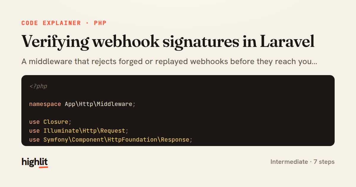 Verifying webhook signatures in Laravel — share card