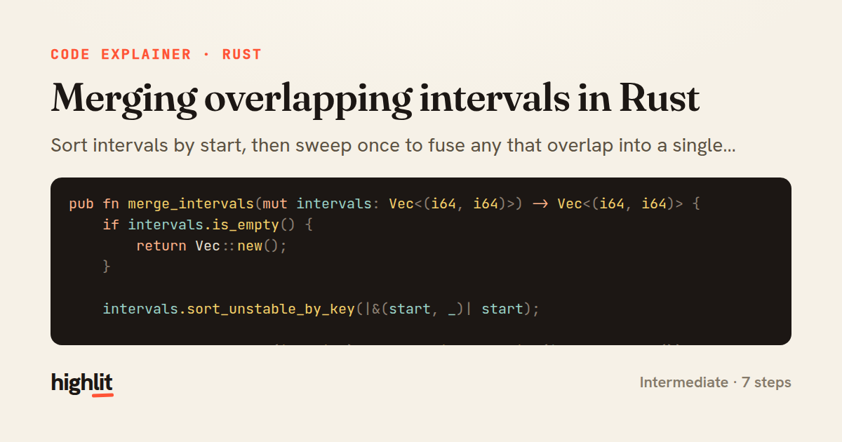 Merging overlapping intervals in Rust — share card