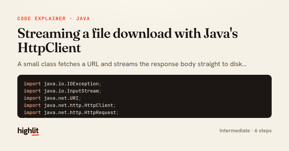 Streaming a file download with Java's HttpClient — share card