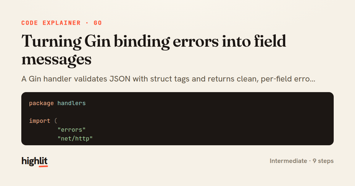 Turning Gin binding errors into field messages — share card