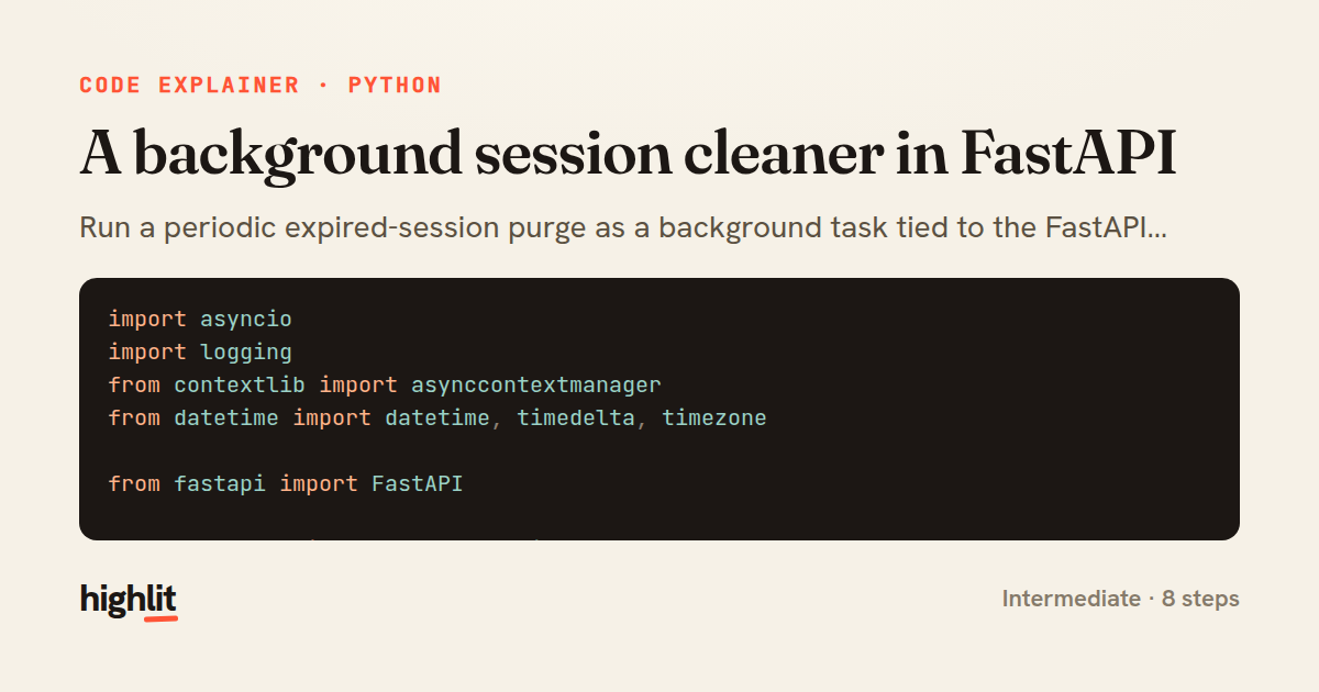 A background session cleaner in FastAPI — share card