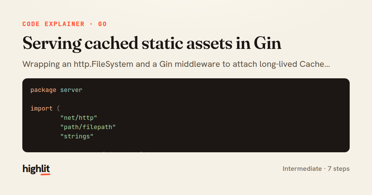 Serving cached static assets in Gin — share card