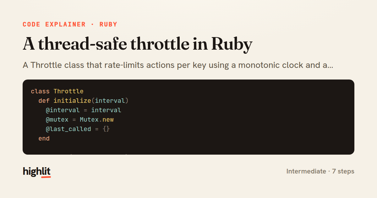 A thread-safe throttle in Ruby — share card