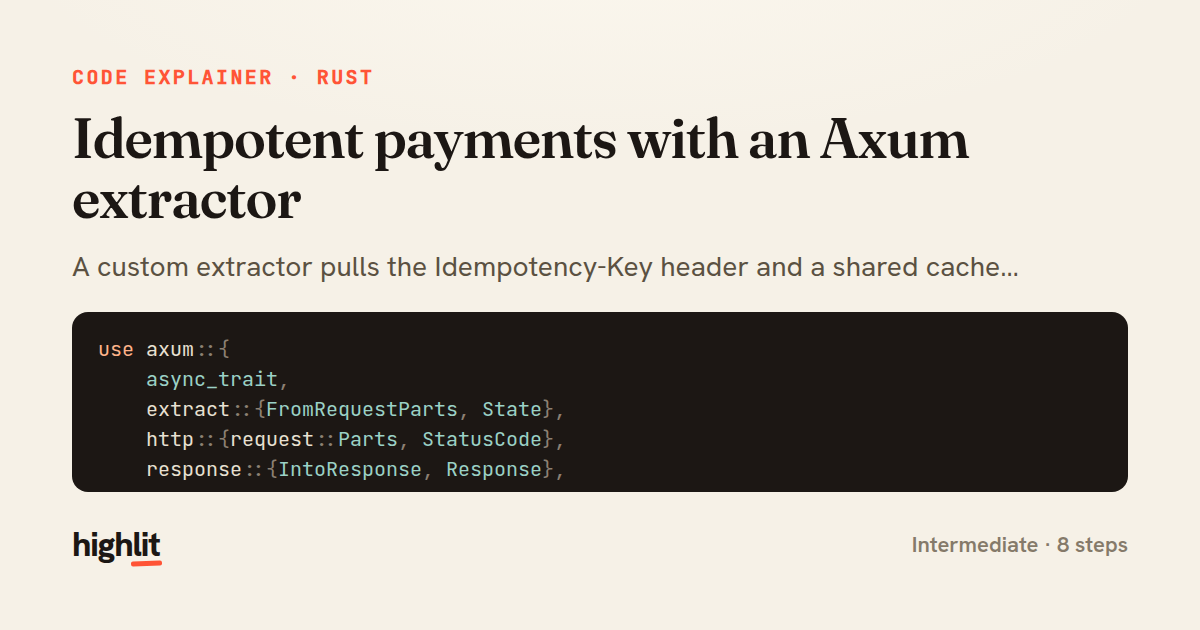 Idempotent payments with an Axum extractor — share card