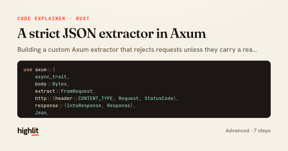 A strict JSON extractor in Axum — share card
