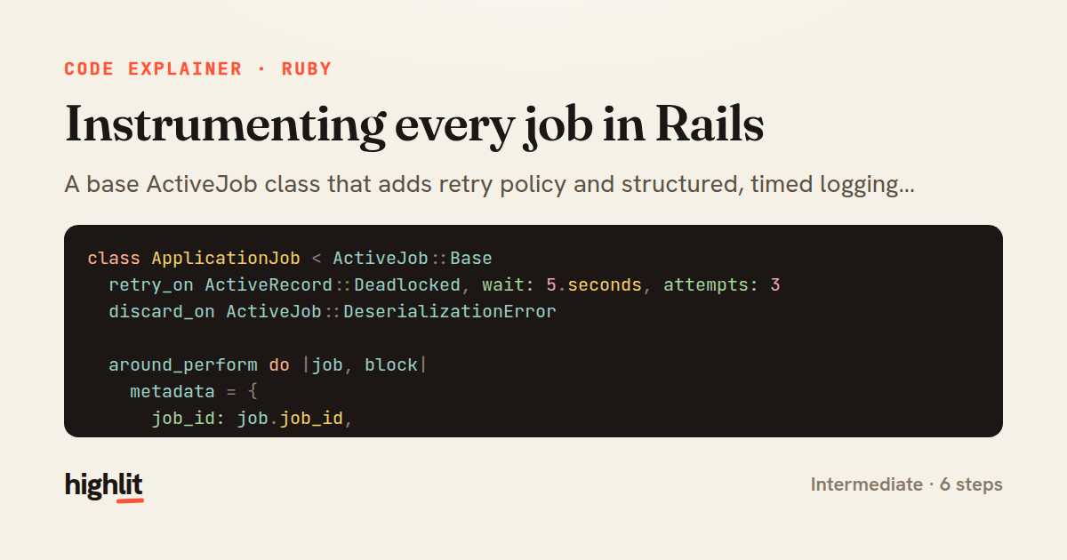 Instrumenting every job in Rails — share card