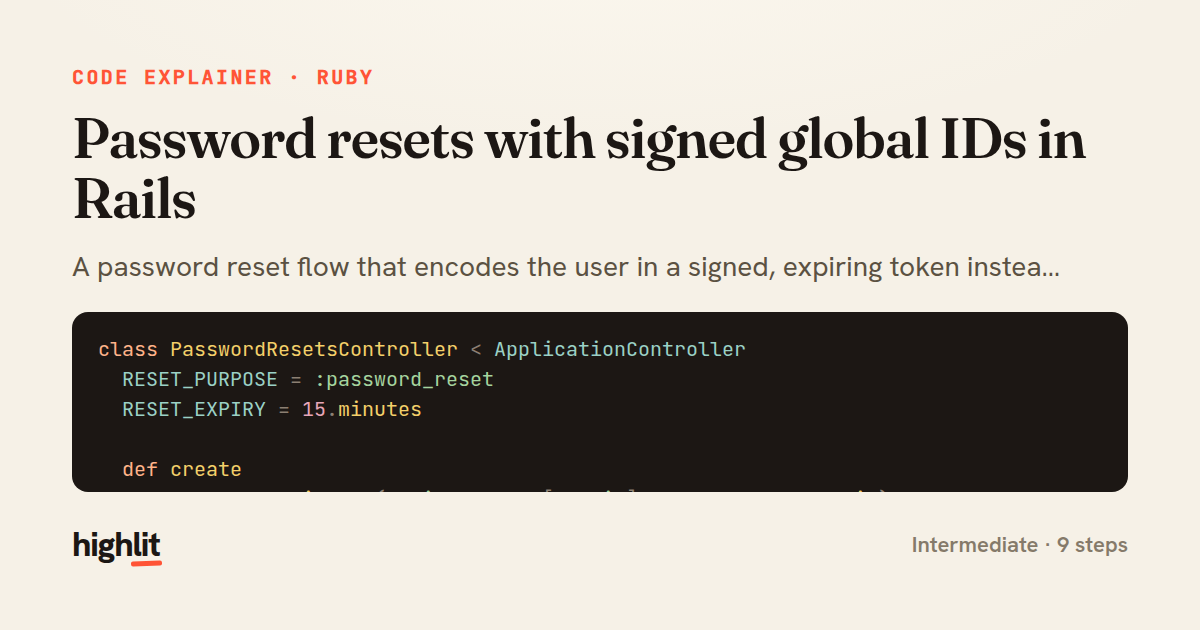 Password resets with signed global IDs in Rails — share card