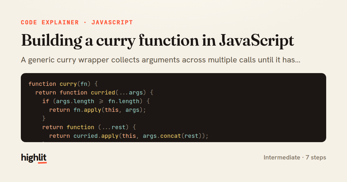 Building a curry function in JavaScript — share card