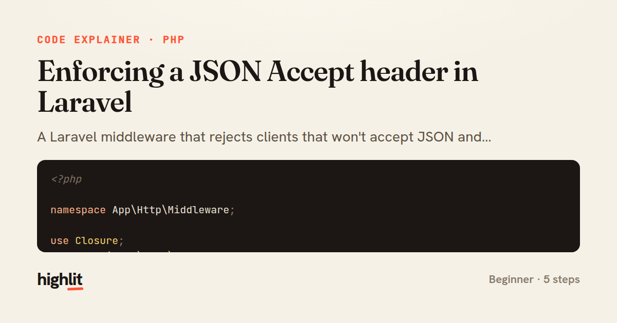 Enforcing a JSON Accept header in Laravel — share card