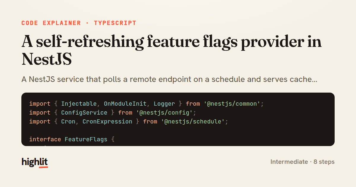 A self-refreshing feature flags provider in NestJS — share card