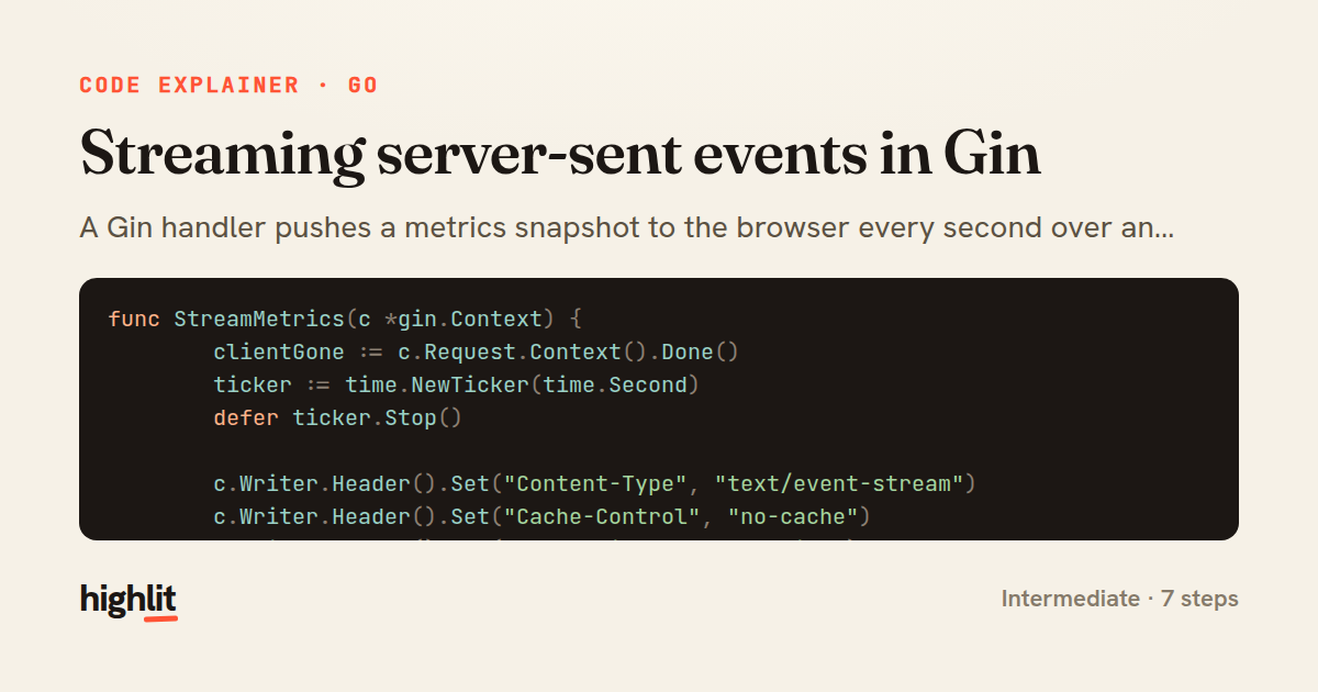 Streaming server-sent events in Gin — share card