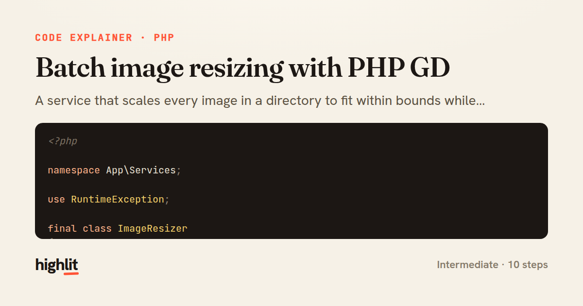Batch image resizing with PHP GD — share card