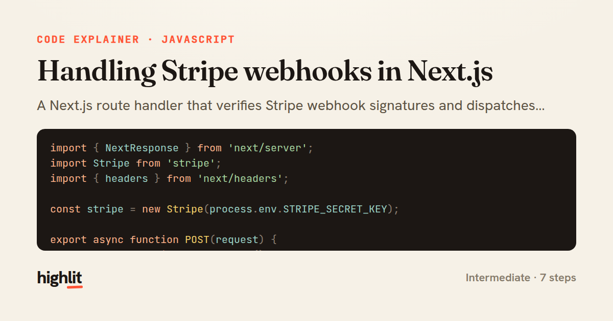 Handling Stripe webhooks in Next.js — share card
