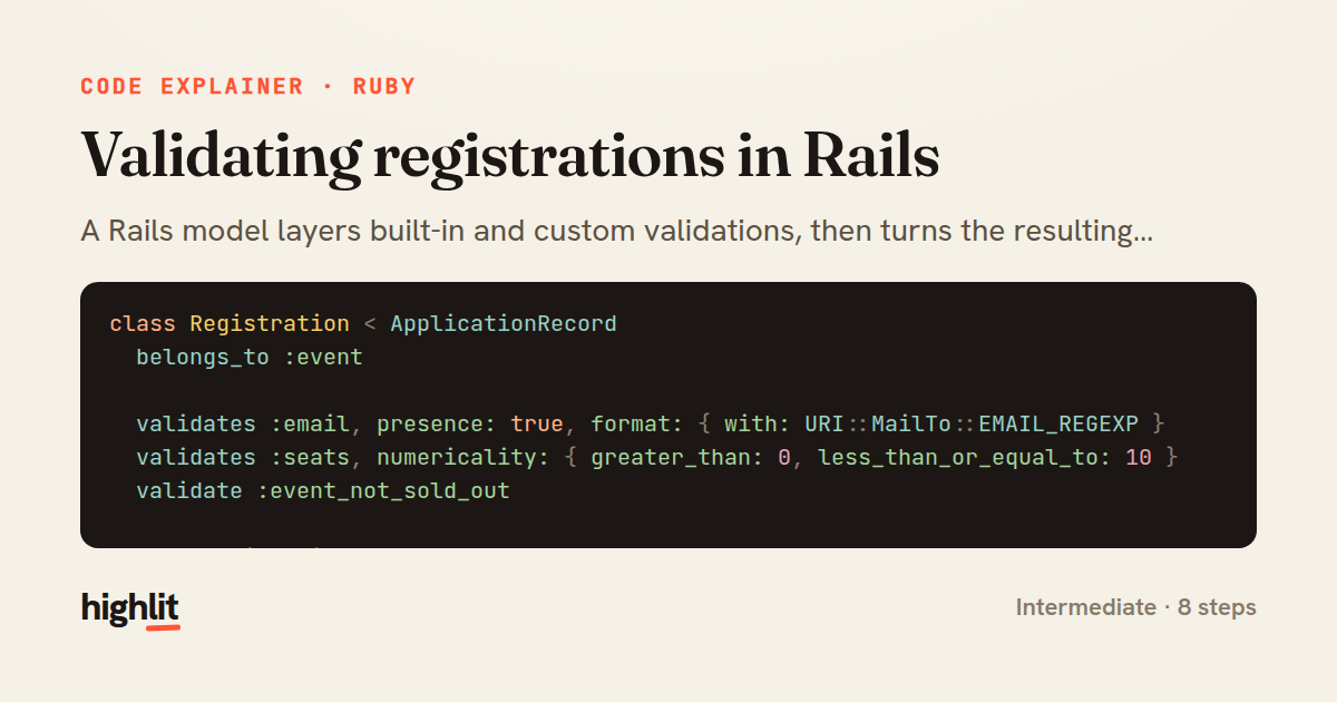 Validating registrations in Rails — share card