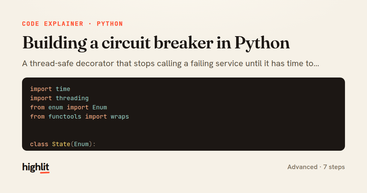 Building a circuit breaker in Python — share card