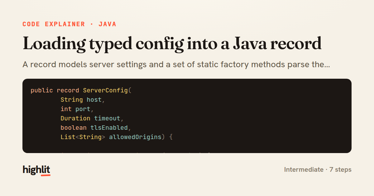 Loading typed config into a Java record — share card