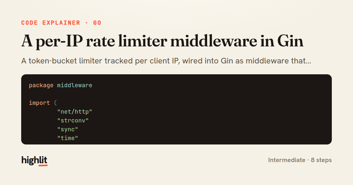 A per-IP rate limiter middleware in Gin — share card